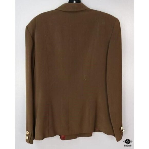 Oleg Cassini Vintage Brown Fully Lined Columbian 2 piece Skirt Suit size 14 - Picture 3 of 5